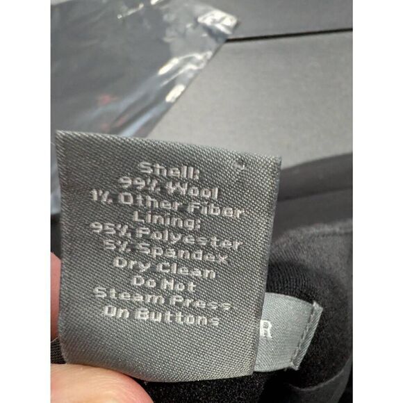 Ann Taylor Black Stretch WOOL Career Sheath Skirt Button Zip Up Back Women's Siz - Picture 5 of 6